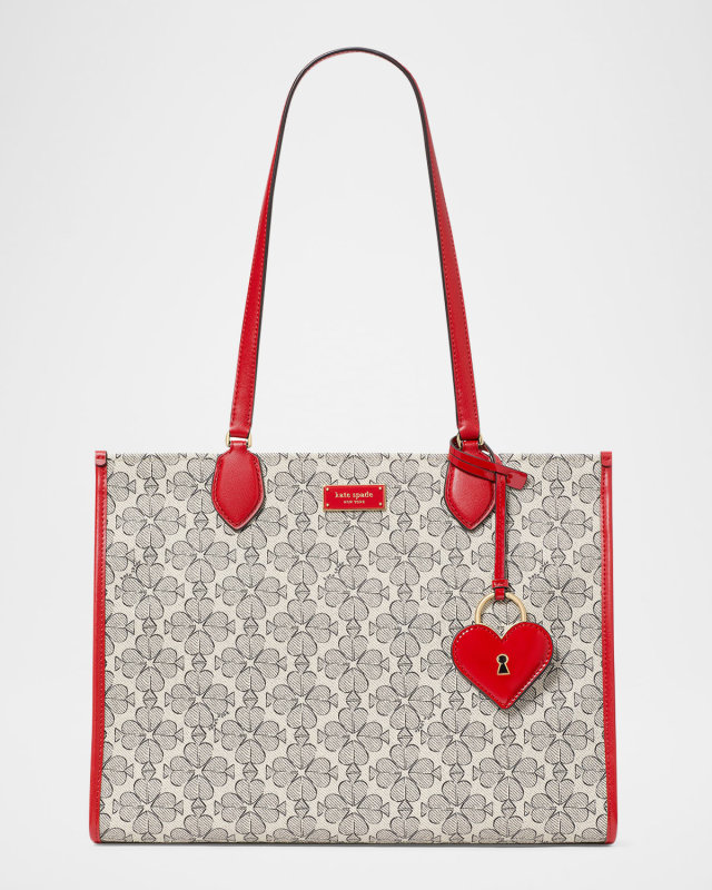 large spade heart flower canvas market tote bag